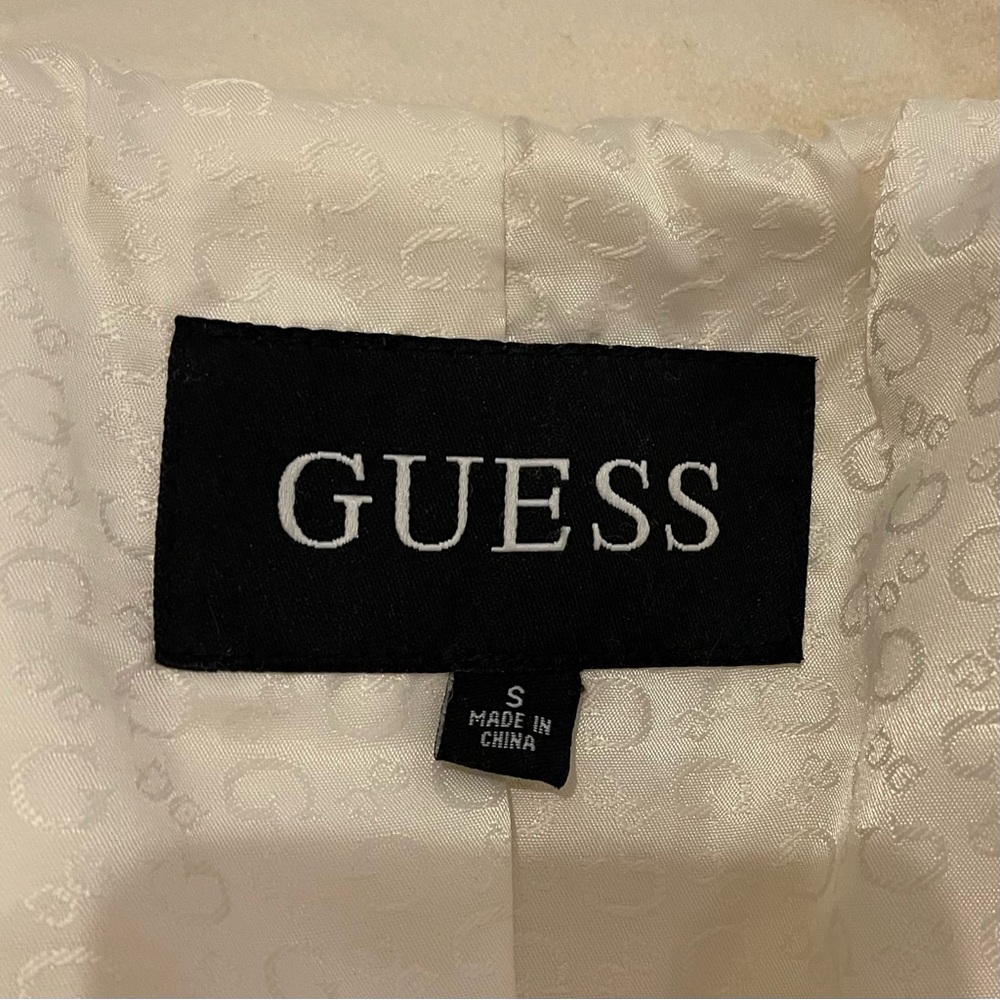 Guess Cream Winter White Long Belted Trench Coat - Picture 10 of 14
